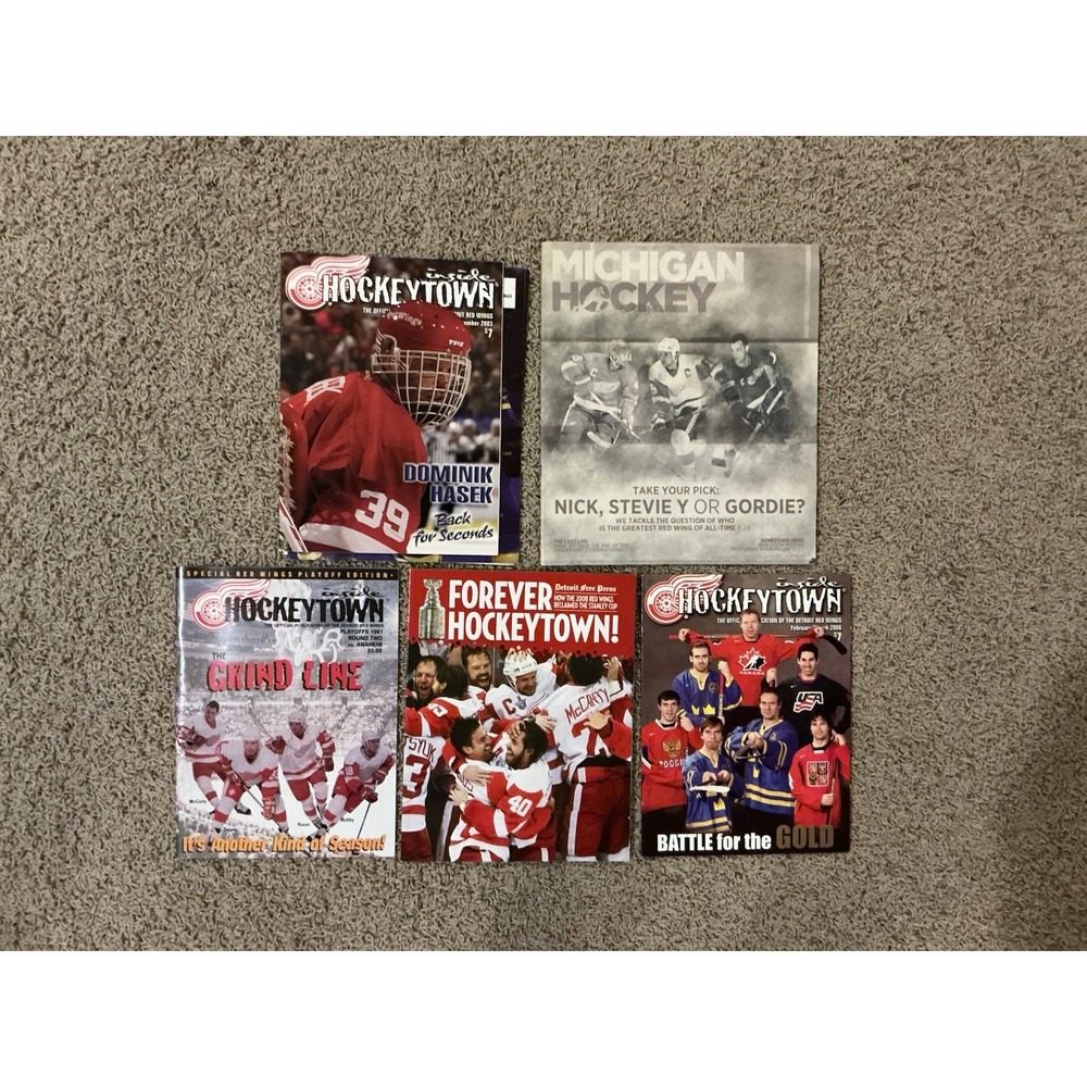 Vintage Detroit Red Wings Magazine Lot (5) Inside Hockeytown Forever 1997 2008
